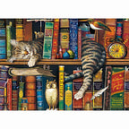 Puzzle 1000 pièces Chat de bibliothèque 1