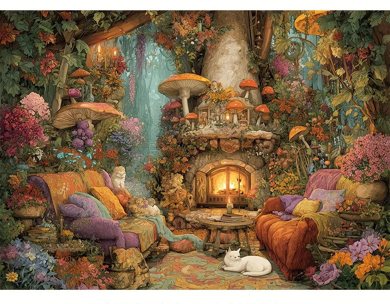 Puzzle 1000 pièces Maison aux champignons