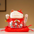 Chat Chinois Porte-Bonheur En Céramique