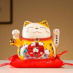 Chat Chinois Porte-Bonheur En Céramique